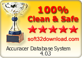 100% Clean and Safe to install Soft32Download Award:
Product is 100% clean of adware, spyware, trojans, viruses and it is safe to install!
